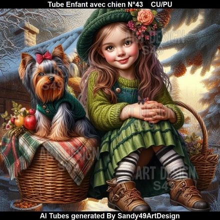 Tube Enfant avec chien N°43