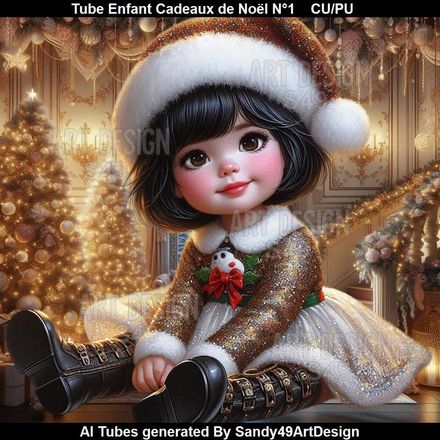 Tube Enfant Cadeaux de Noël N°1