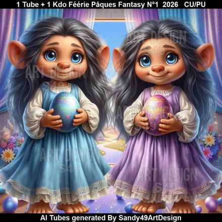1 Tube + 1 Kdo Féérie Pâques Fantasy N°1  2026