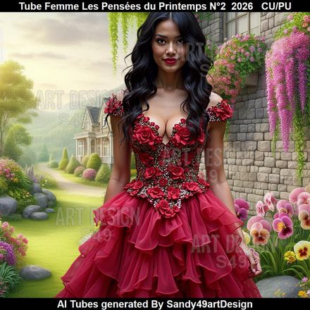 Tube Femme Les Pensées du Printemps N°2  2026