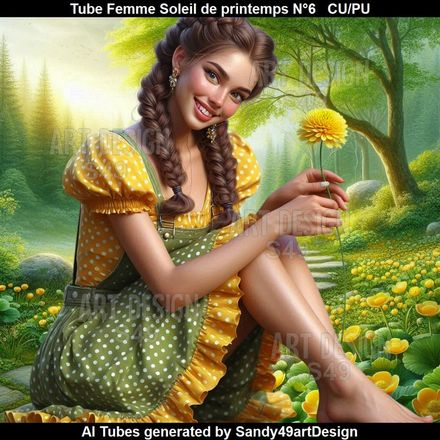 Tube Femme Soleil de printemps N°6