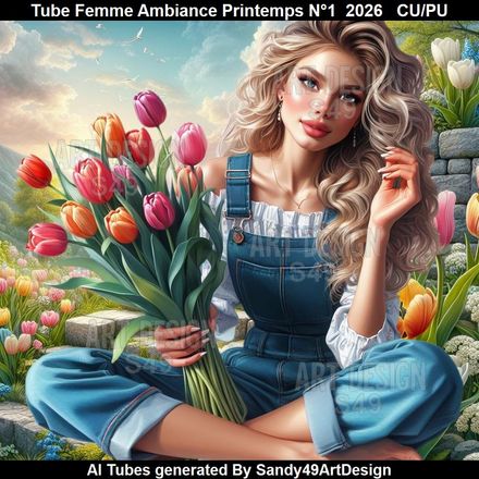 Tube Femme Ambiance Printemps N°1  2026