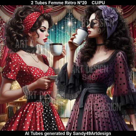 2 Tubes Femme Rétro N°20