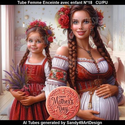 Tube Femme Enceinte avec enfant N°18