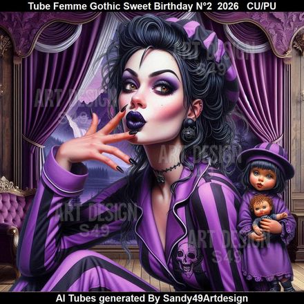 Tube Femme Gothic Sweet Birthday N°2  2026