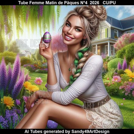 Tube Femme Matin de Pâques N°4  2026