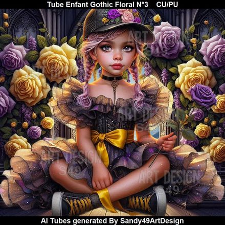 Tube Enfant Gothic Floral N°3