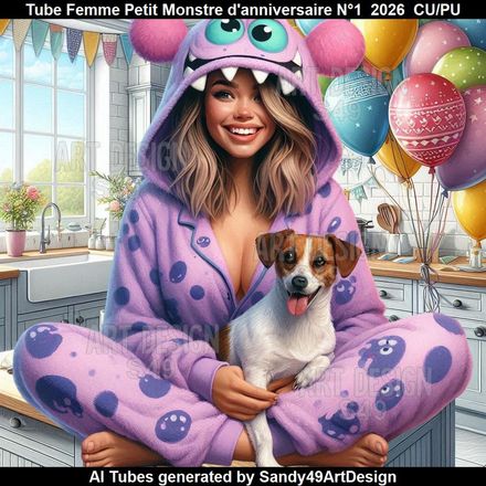 Tube Femme Petit Monstre d'anniversaire N°1  2026