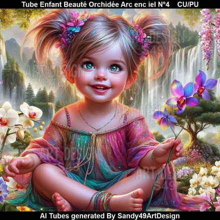 Tube Enfant Beauté Orchidée Arc en ciel N°4