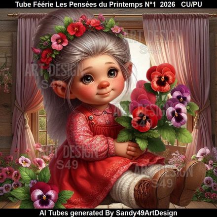 Tube Féérie Les Pensées du Printemps N°1  2026