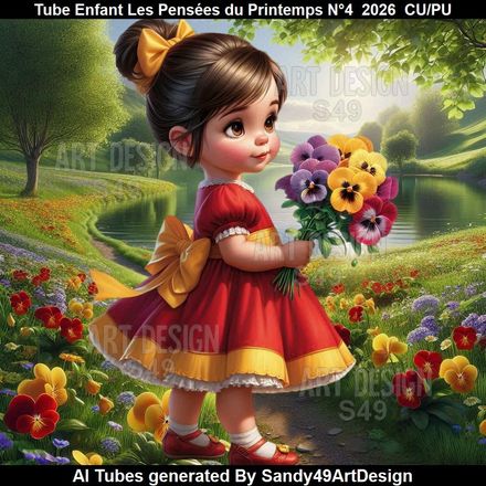 Tube Enfant Les Pensées du Printemps N°4  2026