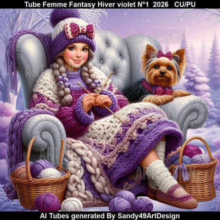 Tube Femme Fantasy Hiver violet N°1  2026