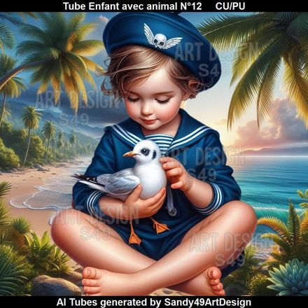 Tube Enfant avec animal N°12