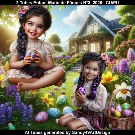 2 Tubes Enfant Matin de Pâques N°3  2026