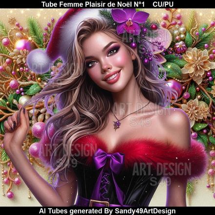 Tube Femme Plaisir de Noël N°1