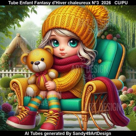 Tube Enfant Fantasy d'Hiver Chaleureux N°3  2026