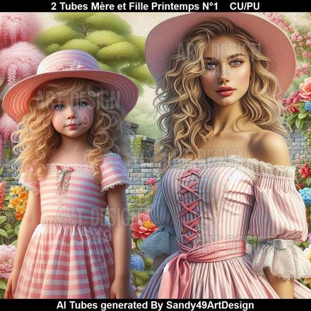 2 Tubes Mère et Fille Printemps N°1