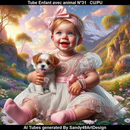 Tube Enfant avec animal N°31