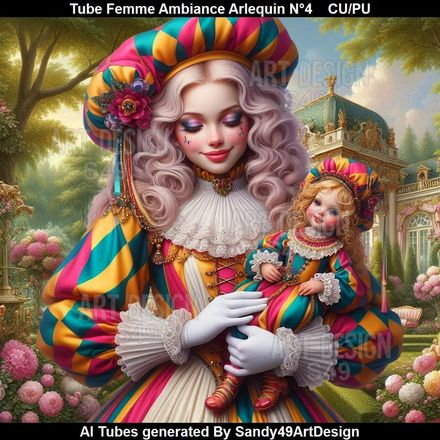 Tube Femme Ambiance Arlequin N°4