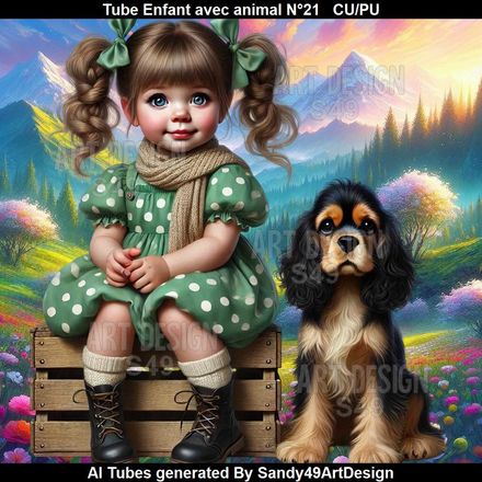 Tube Enfant avec animal N°21