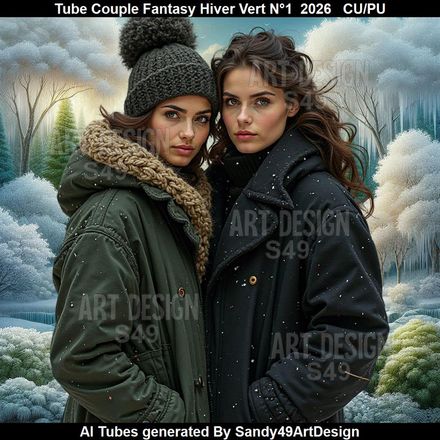 Tube Couple Fantasy Hiver vert N°1  2026