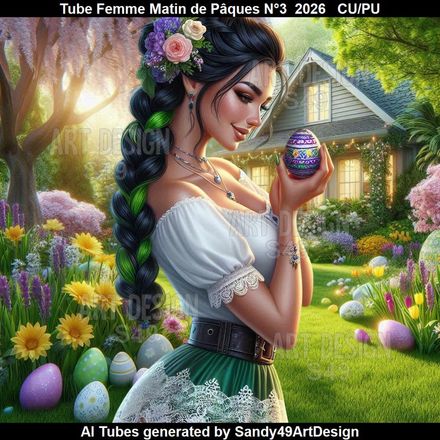 Tube Femme Matin de Pâques N°3  2026