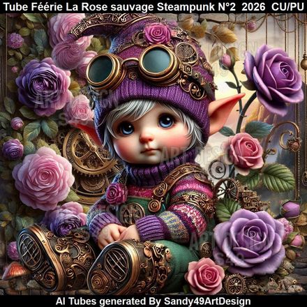 Tube Féérie La Rose sauvage Steampunk N°2  2026