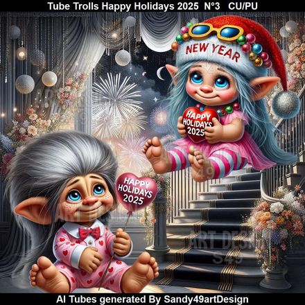 Tube Trolls Happy Holidays 2025  N°3