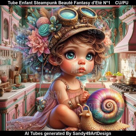Tube Enfant Steampunk Beauté Fantasy d&#x27;Eté N°1