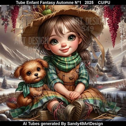 Tube Enfant Fantasy Automne N°1  2025