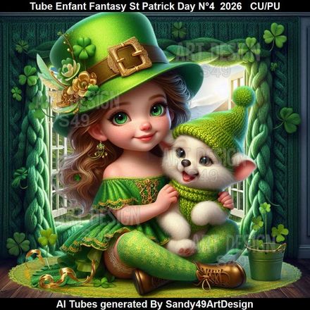 Tube Enfant Fantasy Saint Patrick Day N°4  2026