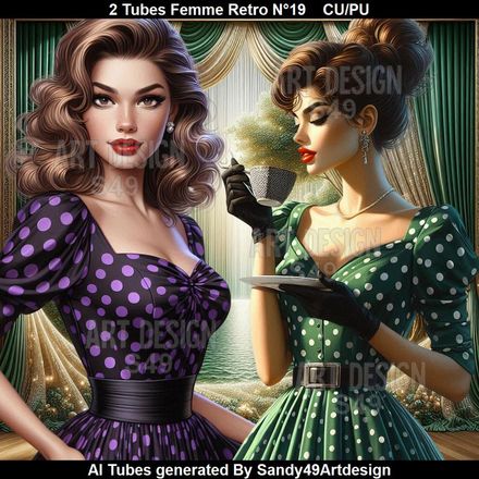 2 Tubes Femme Rétro N°19