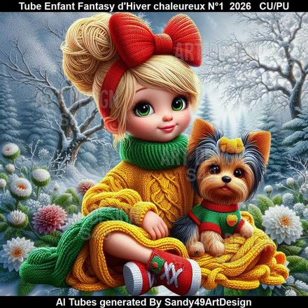 Tube Enfant Fantasy d'hiver Chaleureux N°1  2026