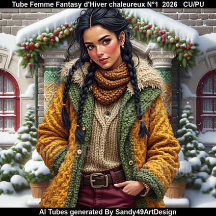 Tube Femme Fantasy d'Hiver Chaleureux N°1  2026