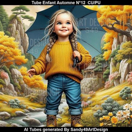Tube Enfant Automne N°12