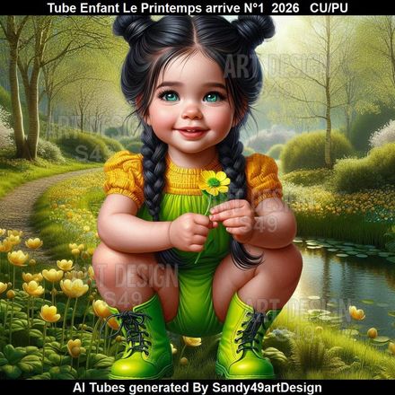 Tube Enfant Le Printemps arrive N°1  2026
