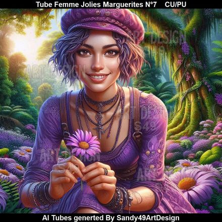 Tube Femme Jolies Marguerites N°7
