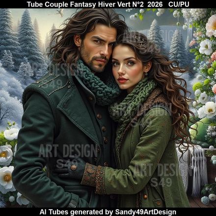 Tube Couple Fantasy Hiver vert N°2  2026