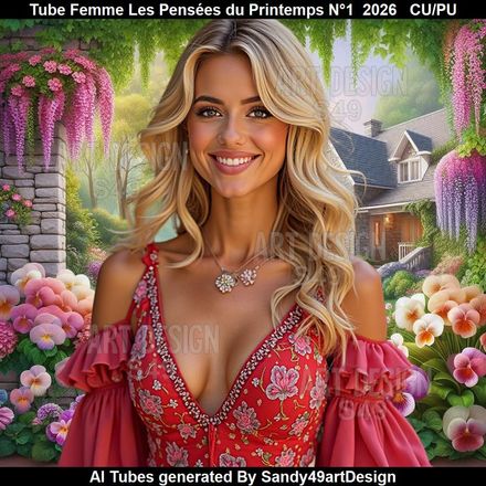 Tube Femme Les Pensées du Printemps N°1  2026