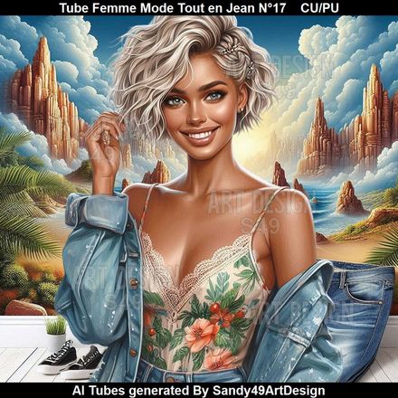 Tube Femme Mode Tout en Jean N°17
