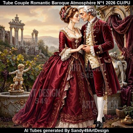 Tube Couple Romantic Baroque Atmosphère N°1  2026