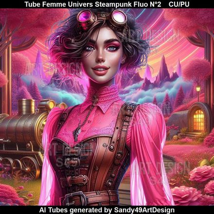 Tube Femme Univers Steampunk Fluo N°2