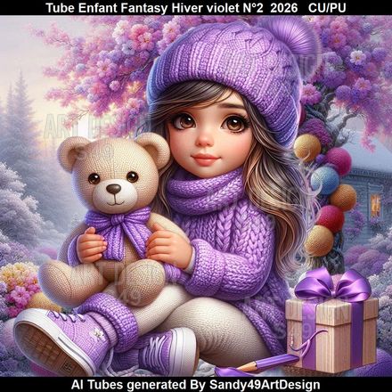 Tube Enfant Fantasy Hiver violet N°2  2026