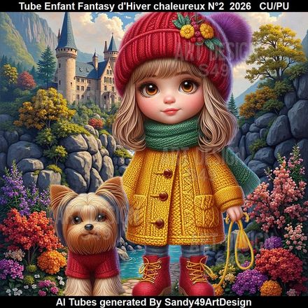 Tube Enfant Fantasy d'Hiver Chaleureux N°2  2026