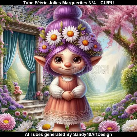 Tube Féérie Jolies Marguerites N°4