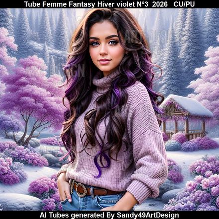 Tube Femme Fantasy Hiver violet N°3  2026