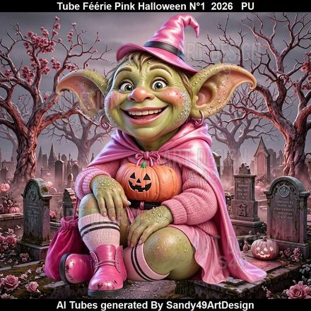 Tube Féérie Pink Halloween N°1  2026