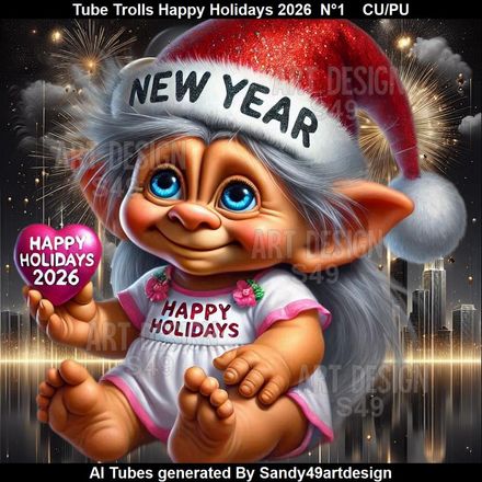 Tube Trolls Happy  Holidays 2026  N°1
