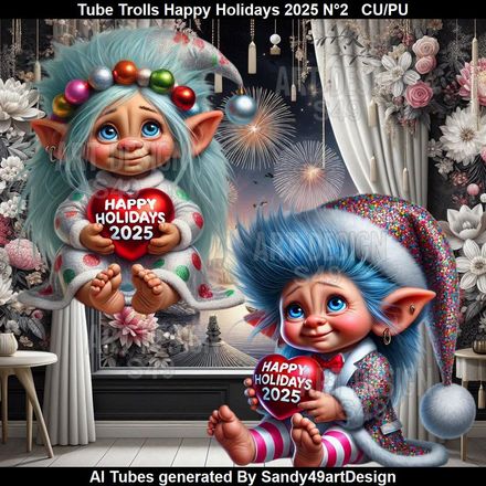 Tube Trolls Happy Holidays 2025  N°2