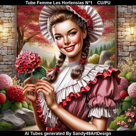 Tube Femme Les Hortensias N°1